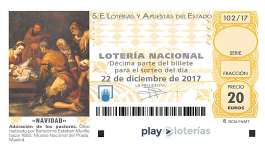 Décimo de la Lotería de Navidad 2017, sorteo 102