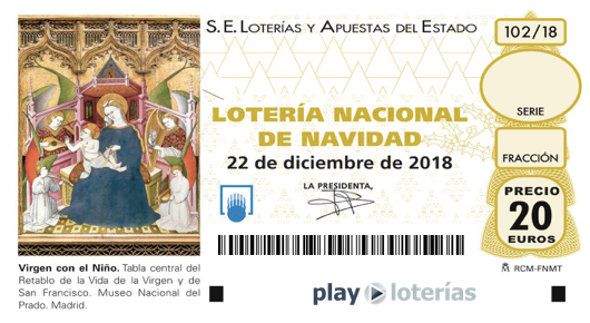 Décimo de la Lotería de Navidad 2018, sorteo 102