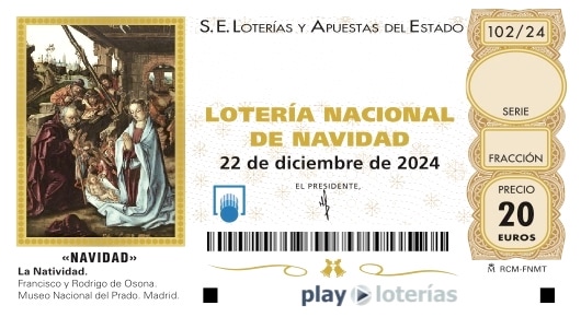 Décimo de la Lotería de Navidad 2024, sorteo 102