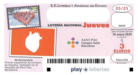 Décimo de la Lotería Nacional del jueves 16 de enero de 2025, sorteo 5