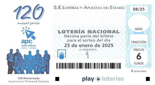 Décimo de la Lotería Nacional del sábado 25 de enero de 2025, sorteo 8
