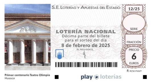 Décimo de la Lotería Nacional del sábado 8 de febrero de 2025, sorteo 12