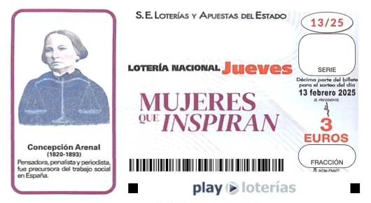 Décimo de la Lotería Nacional del jueves 13 de febrero de 2025, sorteo 13