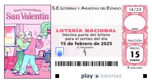 Décimo de la Lotería Nacional del sábado 15 de febrero de 2025, sorteo 14