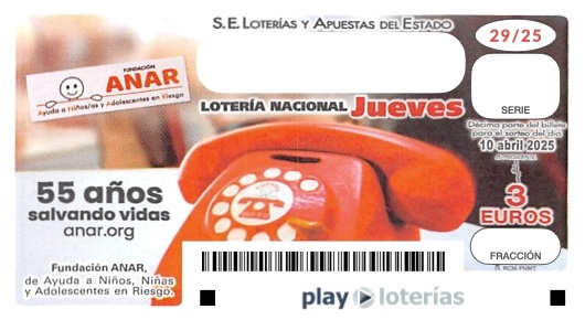 Décimo de la Lotería Nacional del jueves 10 de abril de 2025, sorteo 29