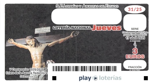 Décimo de la Lotería Nacional del jueves 17 de abril de 2025, sorteo 31