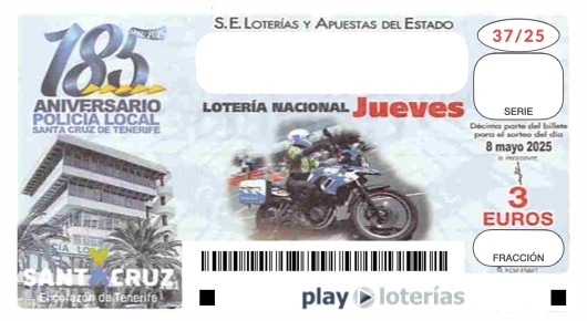 Décimo de la Lotería Nacional del jueves 8 de mayo de 2025, sorteo 37