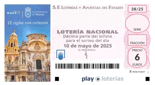 Décimo de la Lotería Nacional del sábado 10 de mayo de 2025, sorteo 38