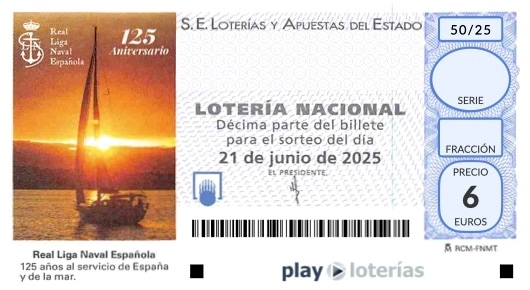 Décimo de la Lotería Nacional del sábado 21 de junio de 2025, sorteo 50