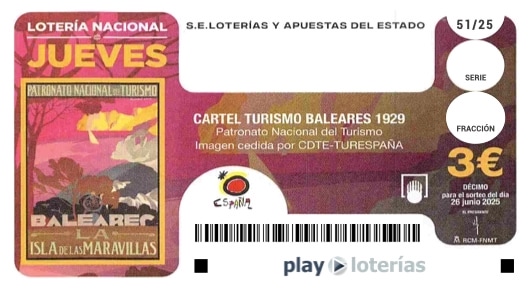 Décimo de la Lotería Nacional del jueves 26 de junio de 2025, sorteo 51