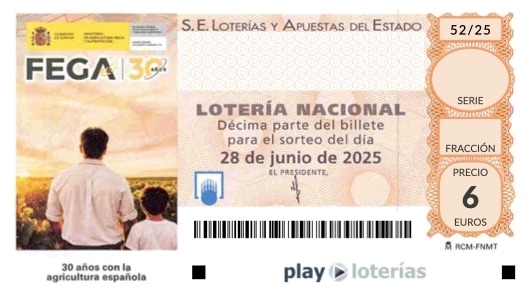 Décimo de la Lotería Nacional del sábado 28 de junio de 2025, sorteo 52