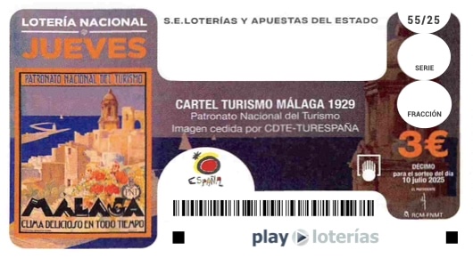 Décimo de la Lotería Nacional del jueves 10 de julio de 2025, sorteo 55