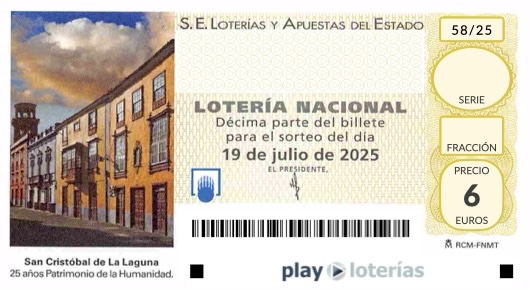 Décimo de la Lotería Nacional del sábado 19 de julio de 2025, sorteo 58