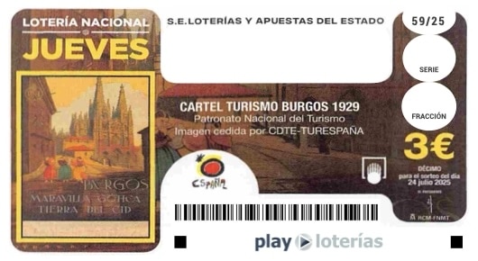 Décimo de la Lotería Nacional del jueves 24 de julio de 2025, sorteo 59