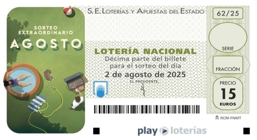 Décimo de la Lotería Nacional del sábado 2 de agosto de 2025, sorteo 62
