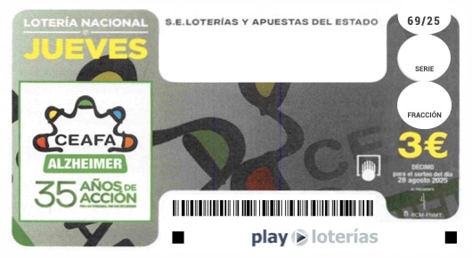 Décimo de la Lotería Nacional del jueves 28 de agosto de 2025, sorteo 69