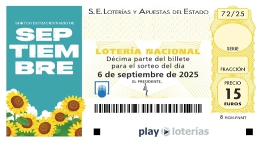 Décimo de la Lotería Nacional del sábado 6 de septiembre de 2025, sorteo 72