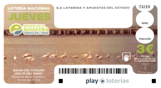 Décimo de la Lotería Nacional del jueves 11 de septiembre de 2025, sorteo 73