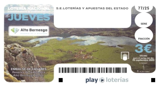 Décimo de la Lotería Nacional del jueves 25 de septiembre de 2025, sorteo 77