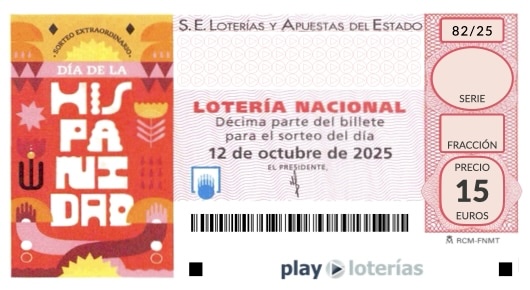 Décimo de la Lotería Nacional del domingo 12 de octubre de 2025, sorteo 82