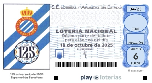 Décimo de la Lotería Nacional del sábado 18 de octubre de 2025, sorteo 84