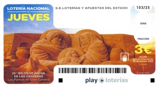 Décimo de la Lotería Nacional del jueves 25 de diciembre de 2025, sorteo 103