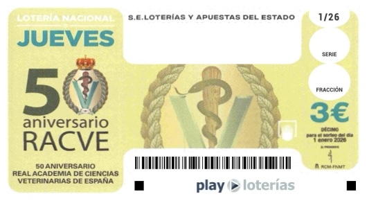 Décimo de la Lotería Nacional del jueves 1 de enero de 2026, sorteo 1