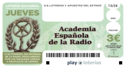 Décimo de la Lotería Nacional del jueves 12 de febrero de 2026, sorteo 13