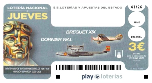 Décimo de la Lotería Nacional del jueves 21 de mayo de 2026, sorteo 41