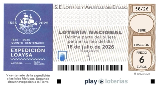 Décimo de la Lotería Nacional del sábado 18 de julio de 2026, sorteo 58