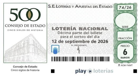 Décimo de la Lotería Nacional del sábado 12 de septiembre de 2026, sorteo 74