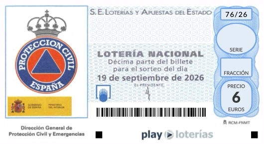 Décimo de la Lotería Nacional del sábado 19 de septiembre de 2026, sorteo 76