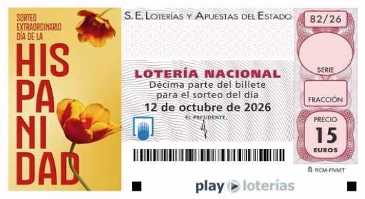 Décimo de la Lotería Nacional del lunes 12 de octubre de 2026, sorteo 82